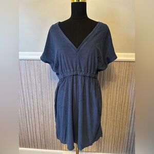 Talisea Terry Cloth Cover Up Dress Size Large Blue Swim Beach Pool Lounge Dress